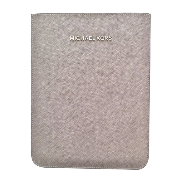 MICHAEL KORS Gray Saffiano Leather iPad Mini Padded Sleeve /Pouch /Case /Cover - Picture 1 of 8